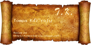 Tompa Károly névjegykártya