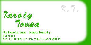 karoly tompa business card